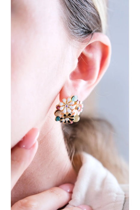 Heliophilia Silver Pendientes de Latón con Circonio Dorado
